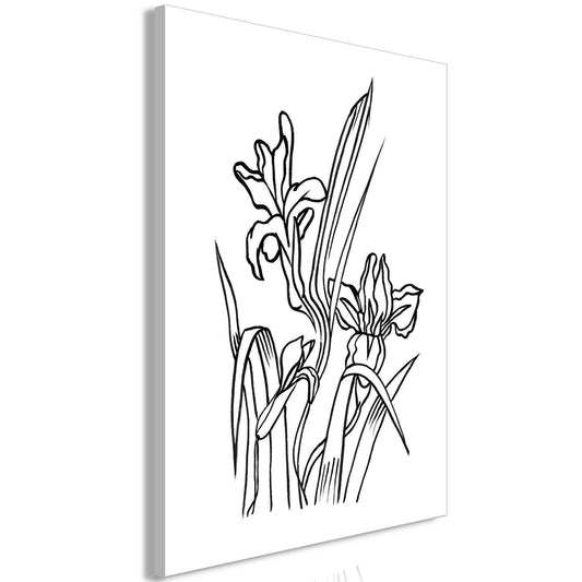 Schilderij - Love Irises (1 Part) Vertical