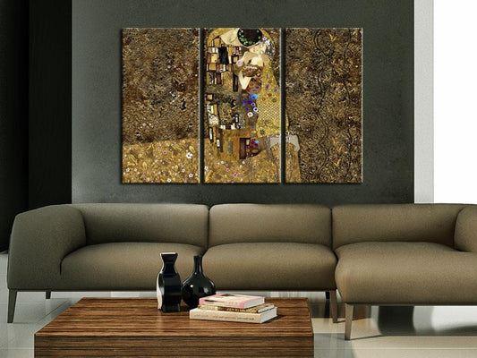 Schilderij - Klimt inspiration - Kiss