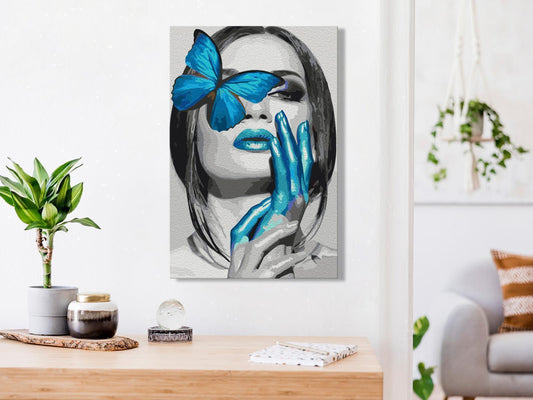 Doe-het-zelf op canvas schilderen - Blue Butterfly