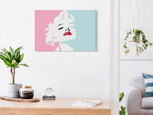 Doe-het-zelf op canvas schilderen - Marilyn in Pink