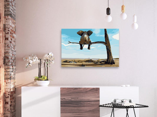 Doe-het-zelf op canvas schilderen - Elephant In A Tree