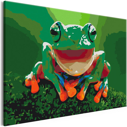 DIY-Leinwandgemälde – Lachender Frosch 