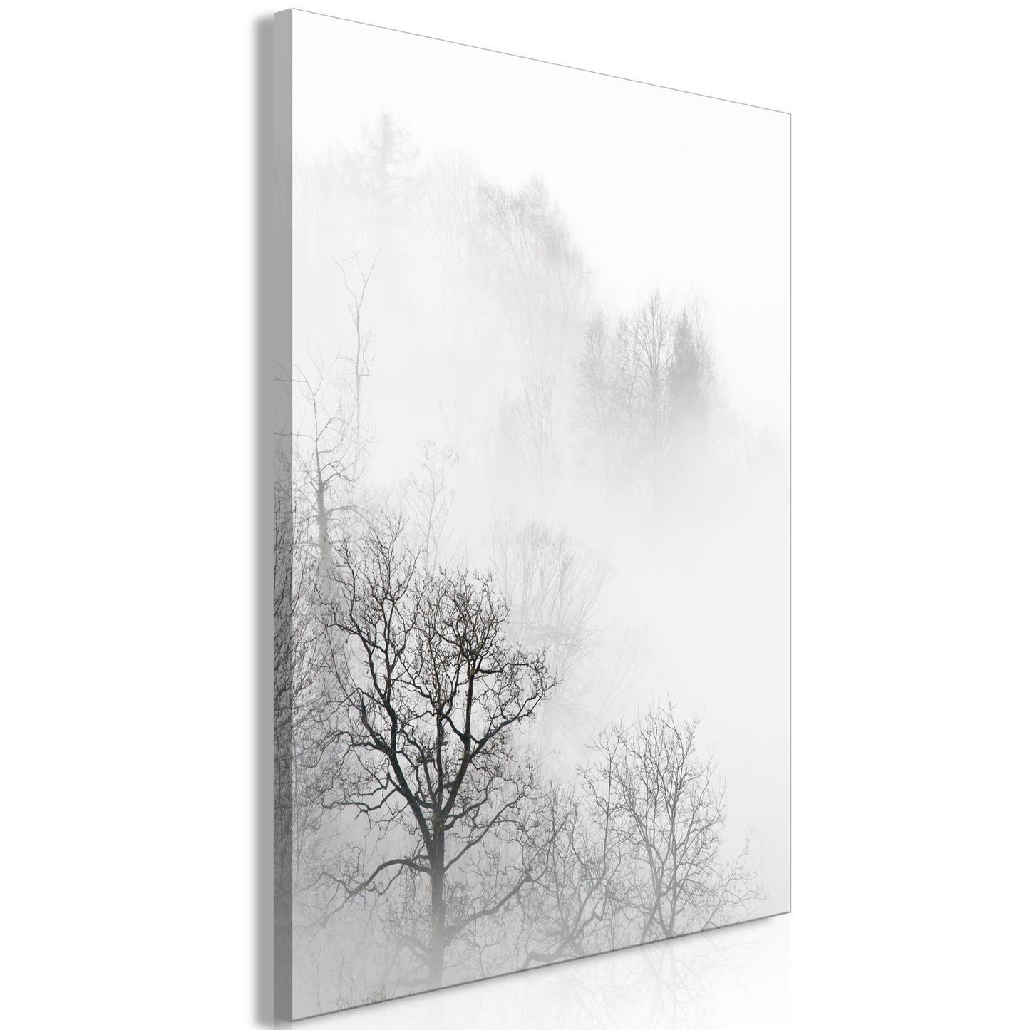 Schilderij - Trees In The Fog (1 Part) Vertical