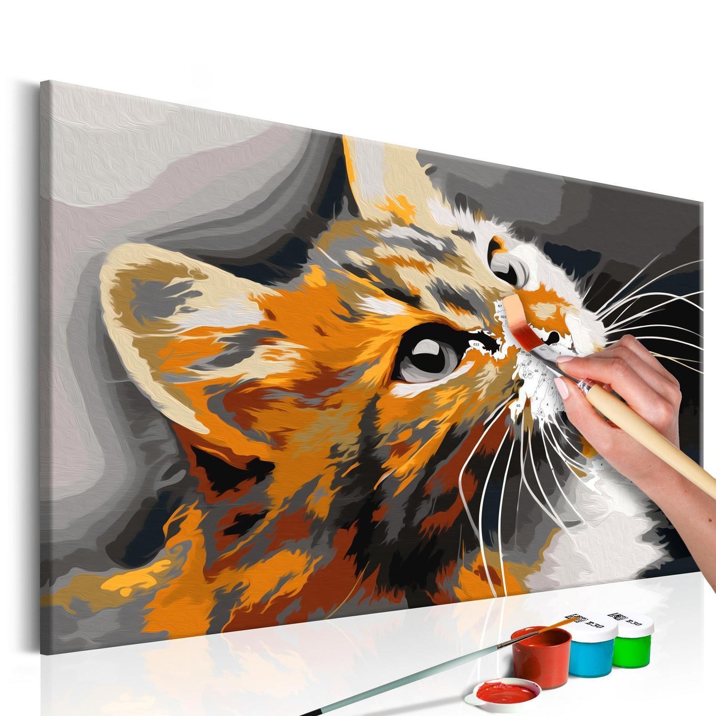 DIY-Gemälde auf Leinwand - Rote Katze 