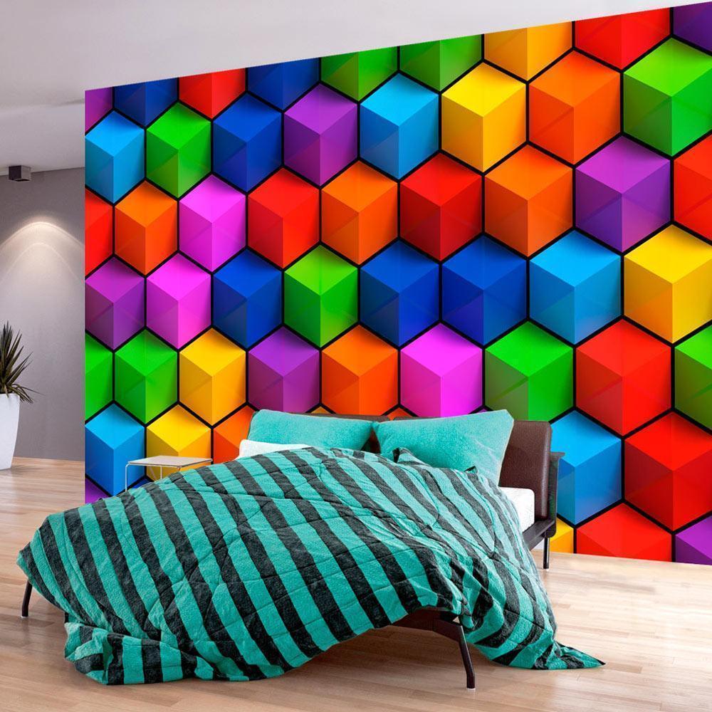 Fotobehang - Colorful Geometric Boxes