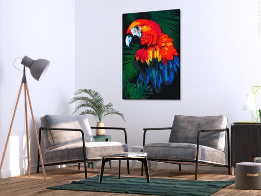 DIY painting on canvas - Parrot 