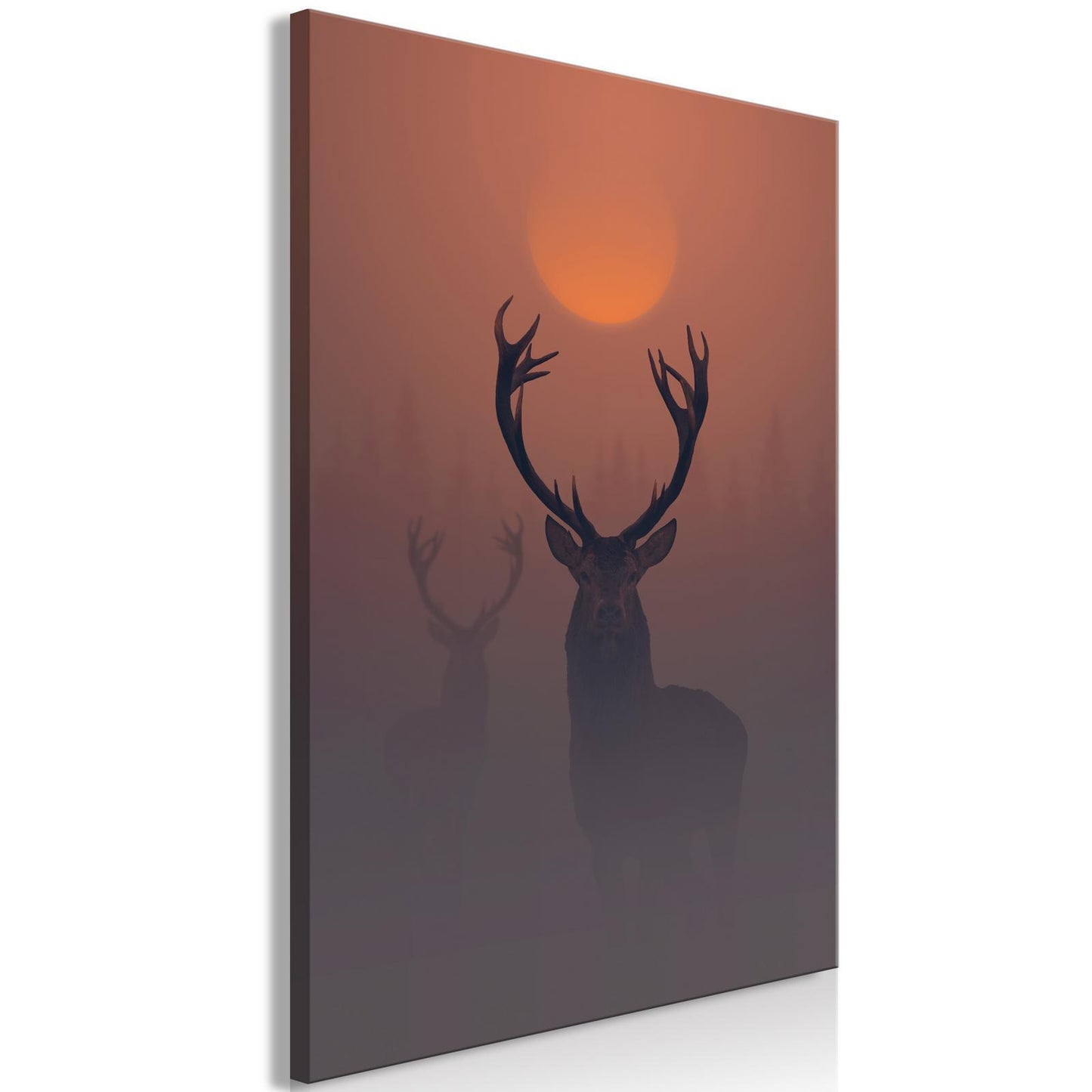 Painting - Deers in the Fog (1 Part) Vertical
