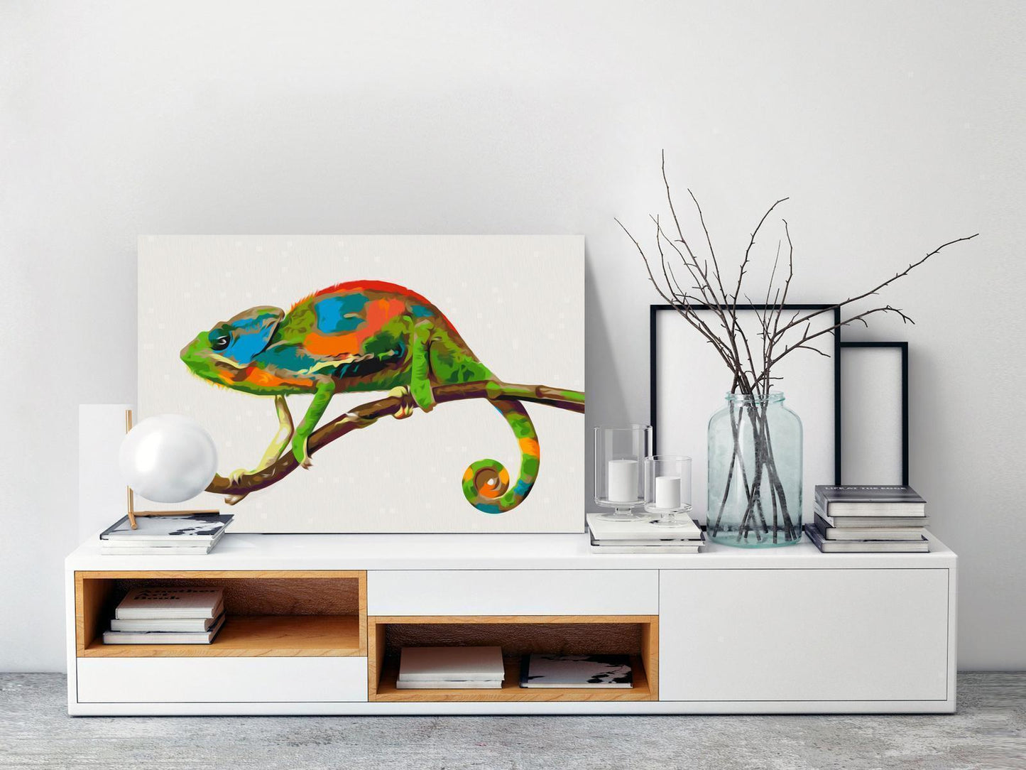 Doe-het-zelf op canvas schilderen - Chameleon