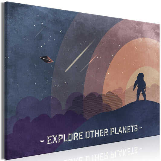 Schilderij - Explore Other Planets (1 Part) Wide