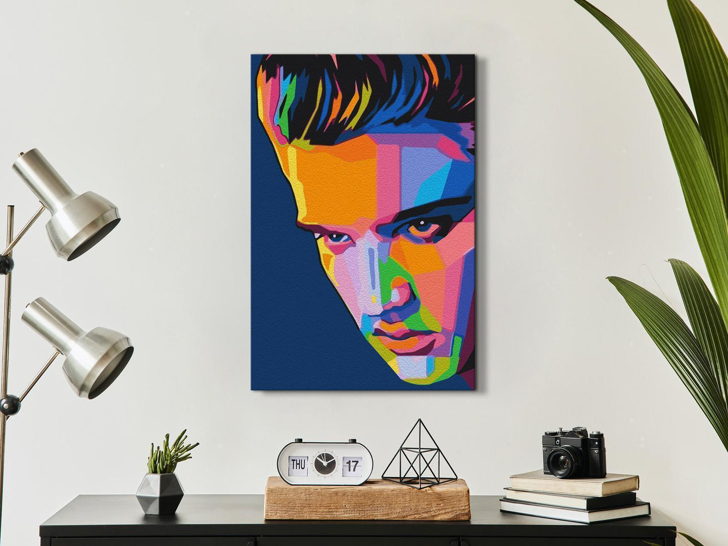 Doe-het-zelf op canvas schilderen - Colourful Elvis