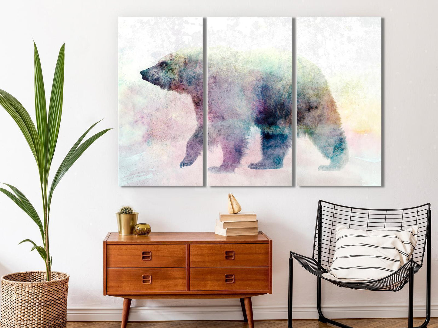 Gemälde - Einsamer Bär (3 Teile)