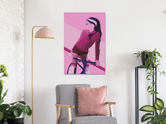 Painting - Woman on Bicycle (1 Part) Vertical
