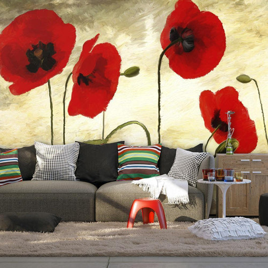 Wall Mural - Painted poppies
