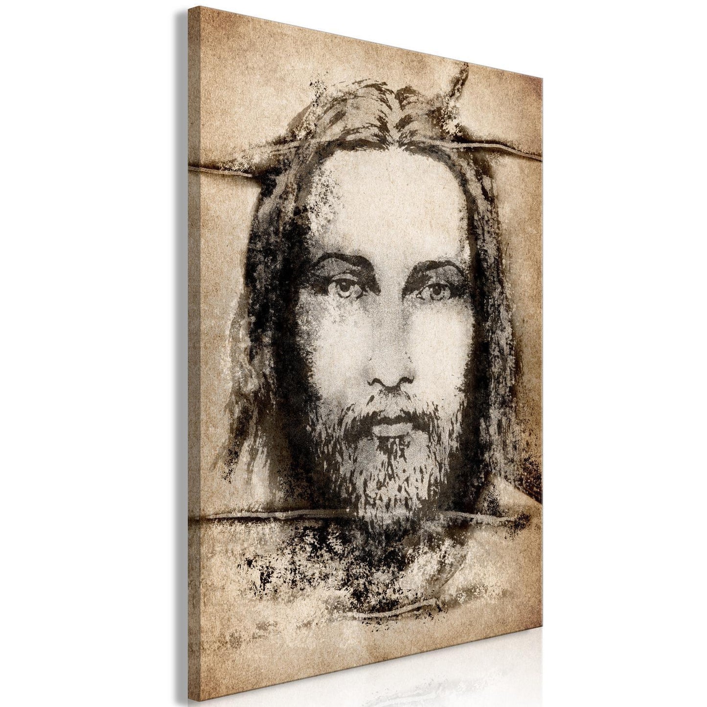 Painting - Shroud of Turin in Sepia (1 Part) Vertical
