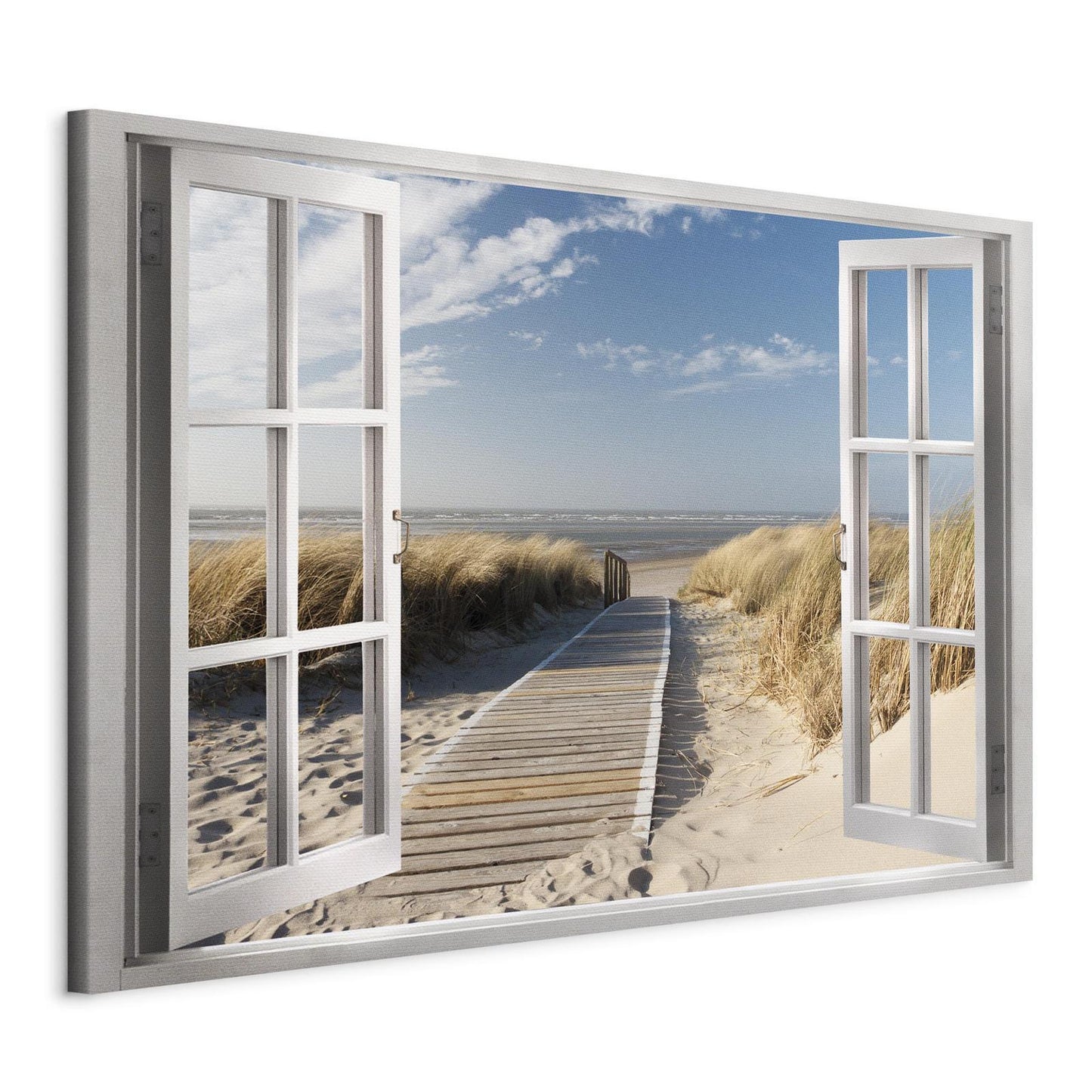 Gemälde - Fenster: Blick auf den Strand