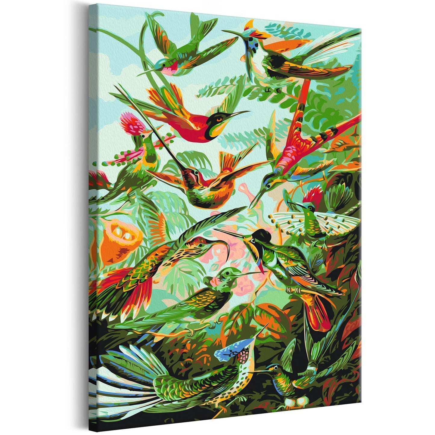 Doe-het-zelf op canvas schilderen - Hummingbird Family