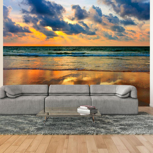 Fotobehang - Colorful sunset over the sea