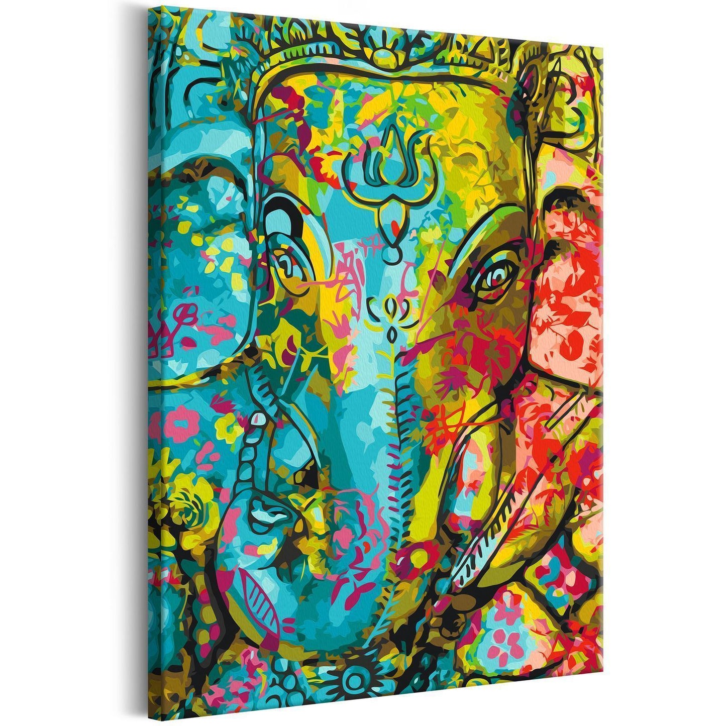 DIY-Leinwandgemälde – Bunter Ganesha 