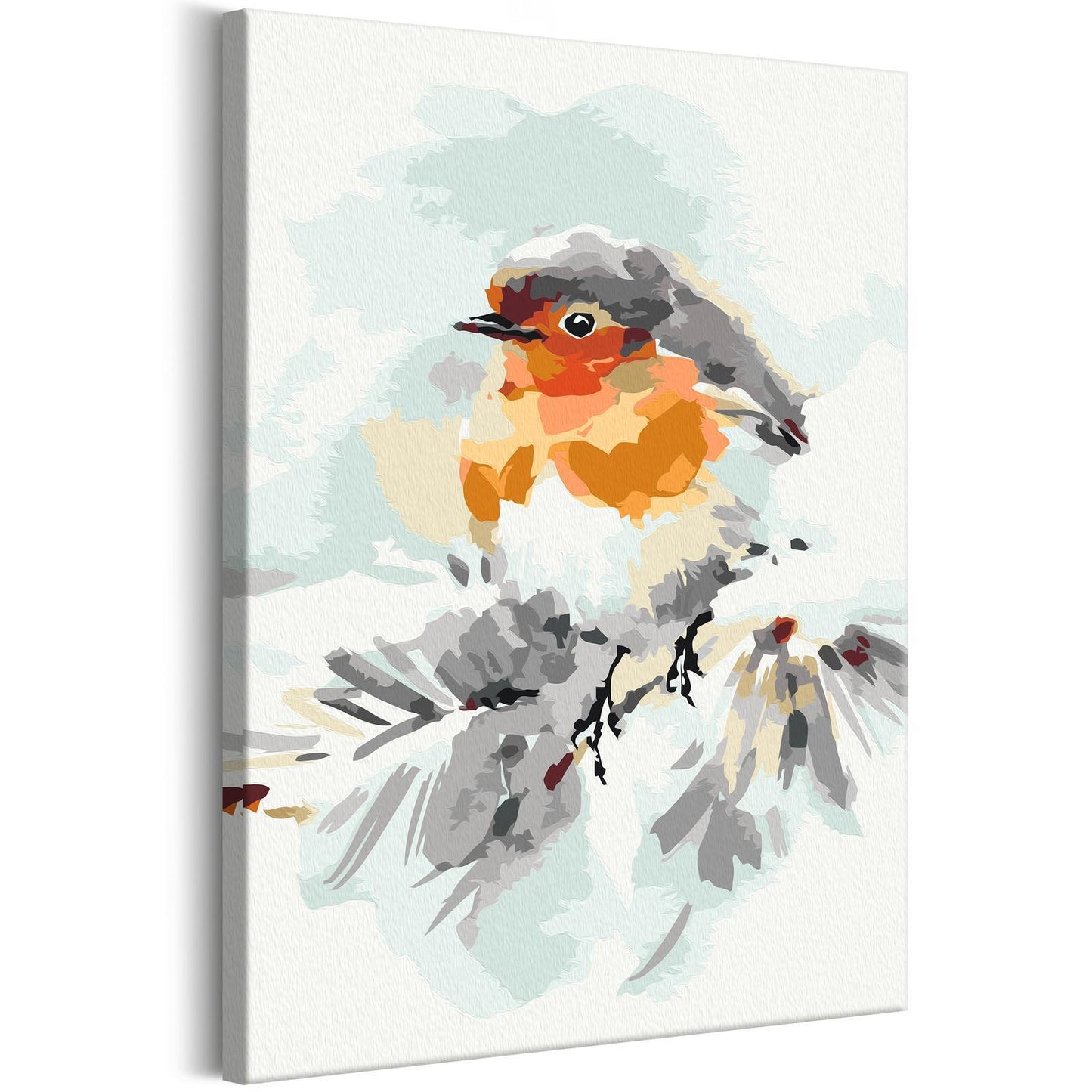 DIY canvas painting - Bird on the Christmas Tree 
