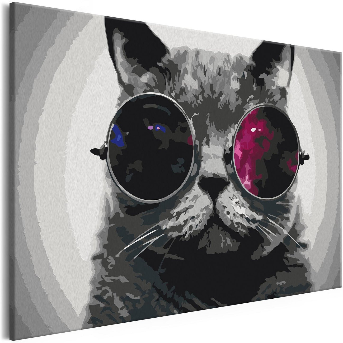 Doe-het-zelf op canvas schilderen - Cat With Glasses