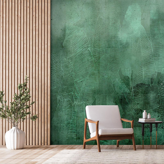 Self-adhesive photo wallpaper - Green Banana Leaves