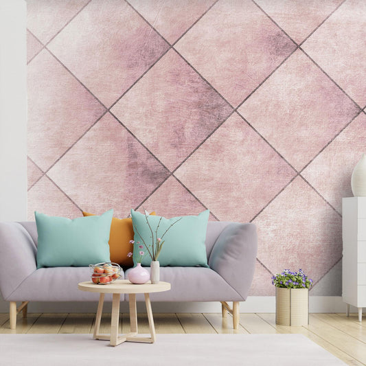 Photo wallpaper - Perfect cuts - uniform geometric pattern in tiled pattern with pattern