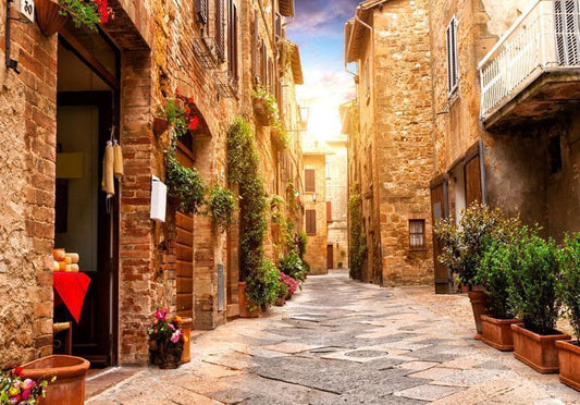 Photo Wallpaper - Colorful Street in Tuscany