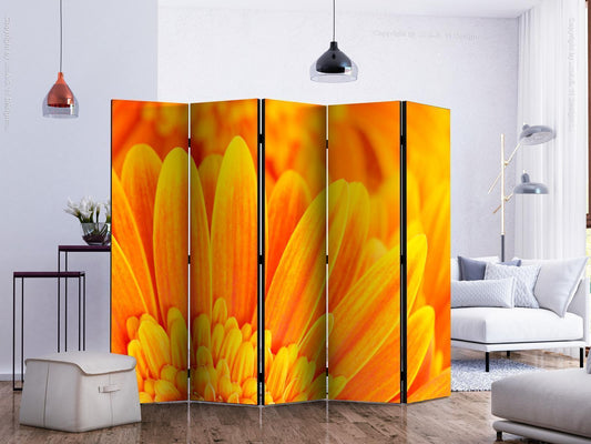 Folding Screen - Yellow gerbera daisies II [Room Dividers] 