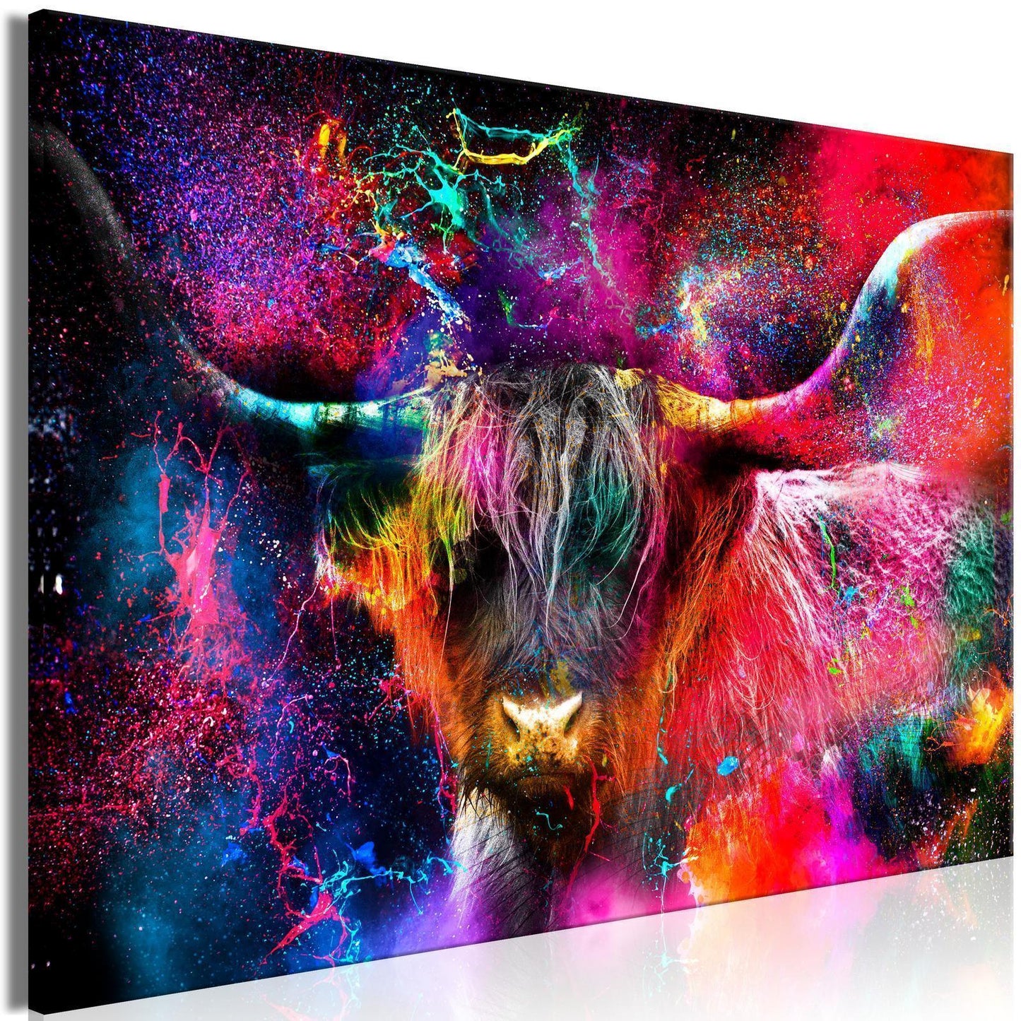 Painting - Colorful Bull (1 Part) Wide