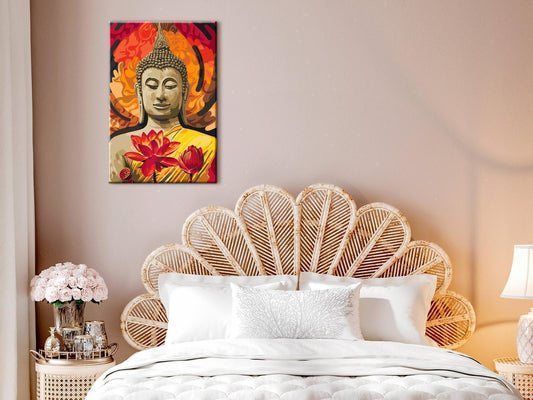 Doe-het-zelf op canvas schilderen - Fiery Buddha