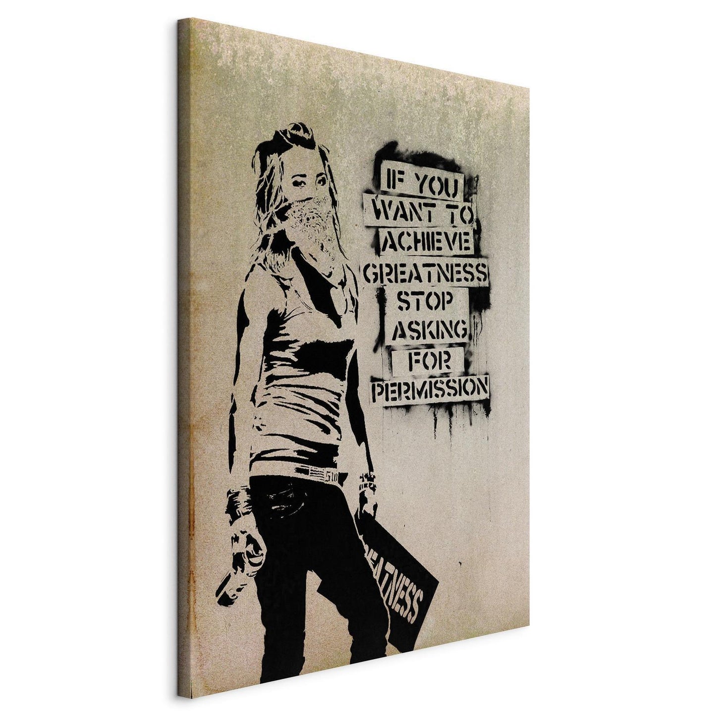 Schilderij - Graffiti Slogan by Banksy