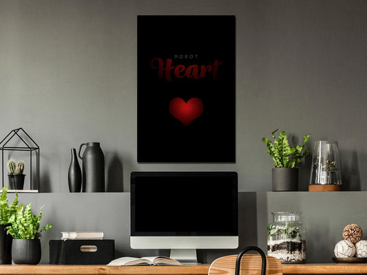 Schilderij - Robot Heart (1 Part) Vertical