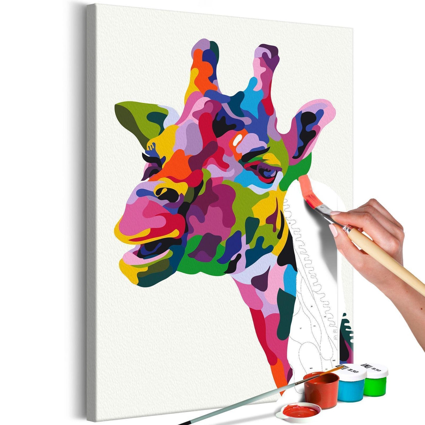 Doe-het-zelf op canvas schilderen - Colourful Giraffe
