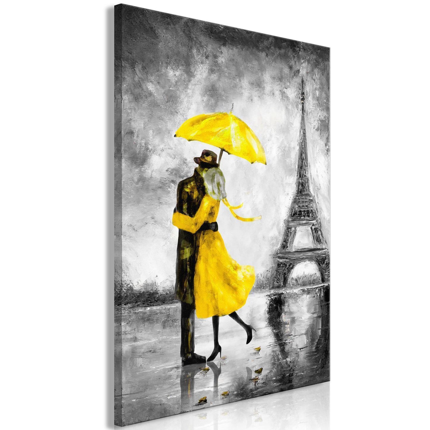 Schilderij - Paris Fog (1 Part) Vertical Yellow