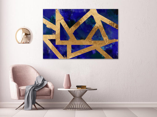 Painting - Golden Geometry (1 Part) Wide