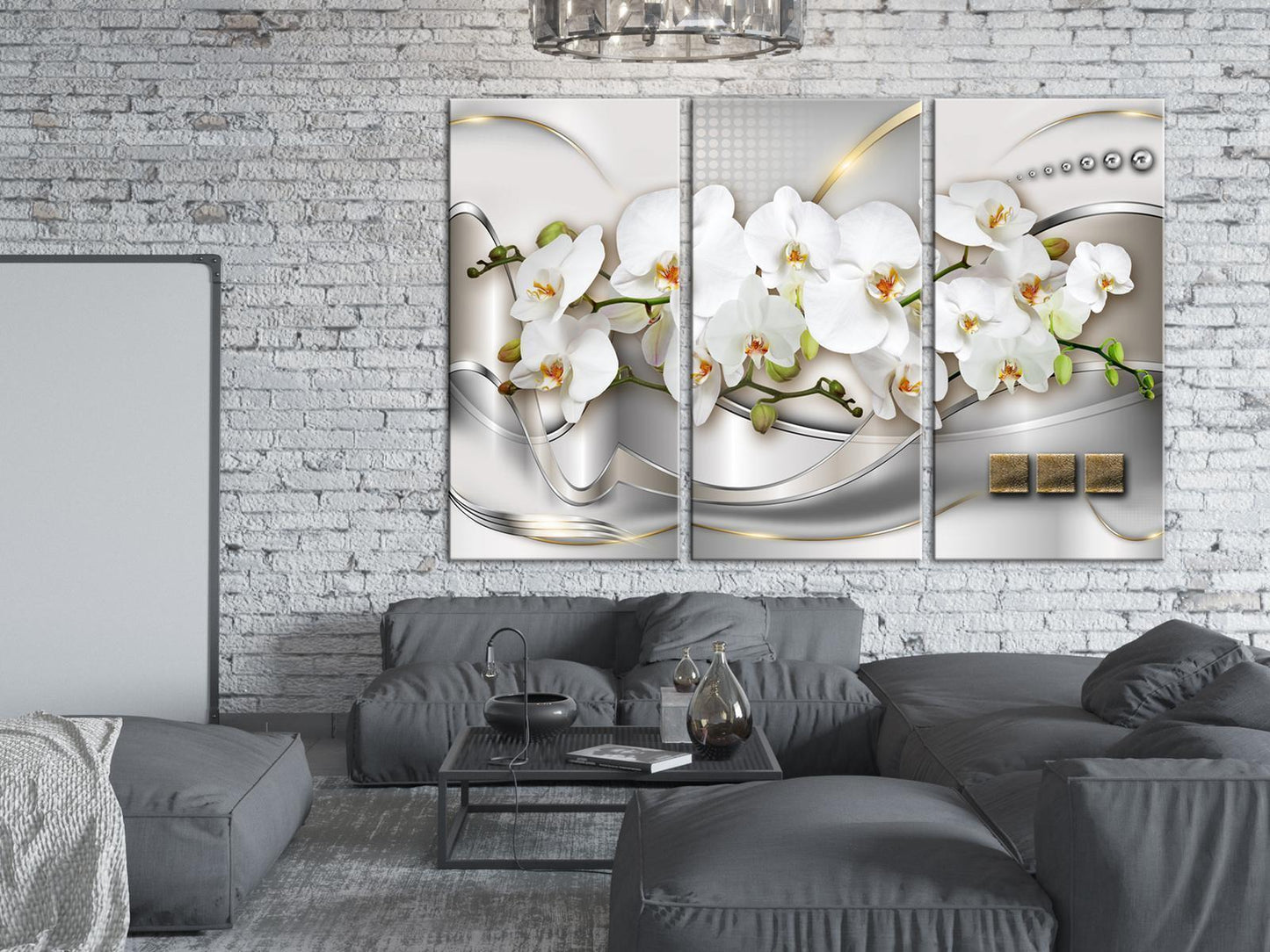 Schilderij - Blooming Orchids I