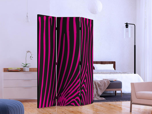Folding Screen - Zebra Pattern (Violet) [Room Dividers] 