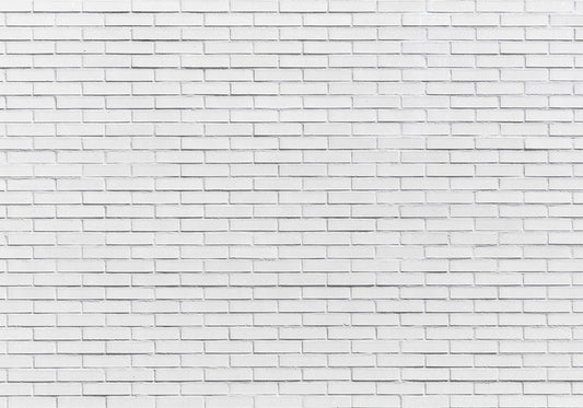 Photo Wallpaper - Snow Brick - Pattern Imitating a Brick Wall in White