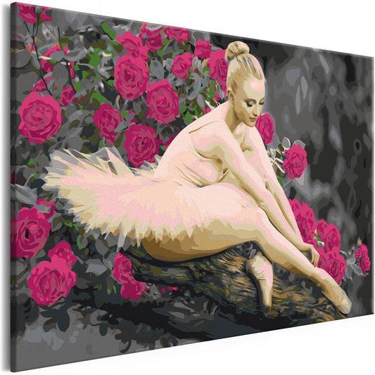Doe-het-zelf op canvas schilderen - Rose Ballerina