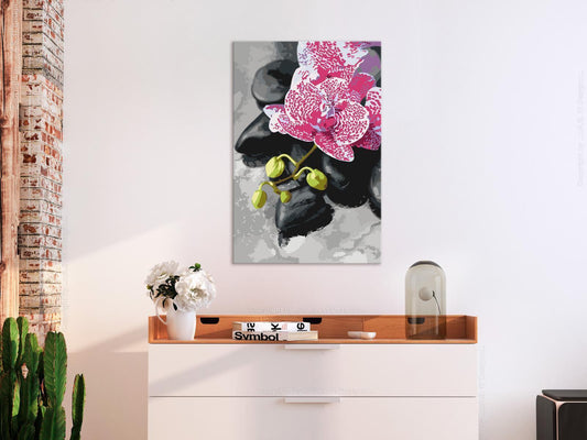 Doe-het-zelf op canvas schilderen - Pink Orchid
