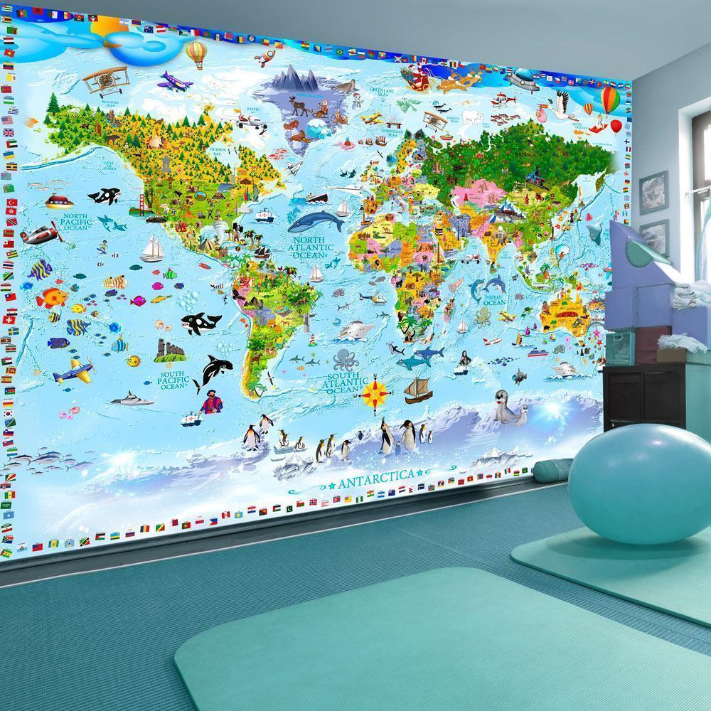 Fotobehang - World Map for Kids