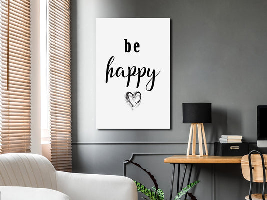 Schilderij - Be Happy (1 Part) Vertical