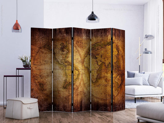 Folding screen - World on old map II [Room Dividers] 