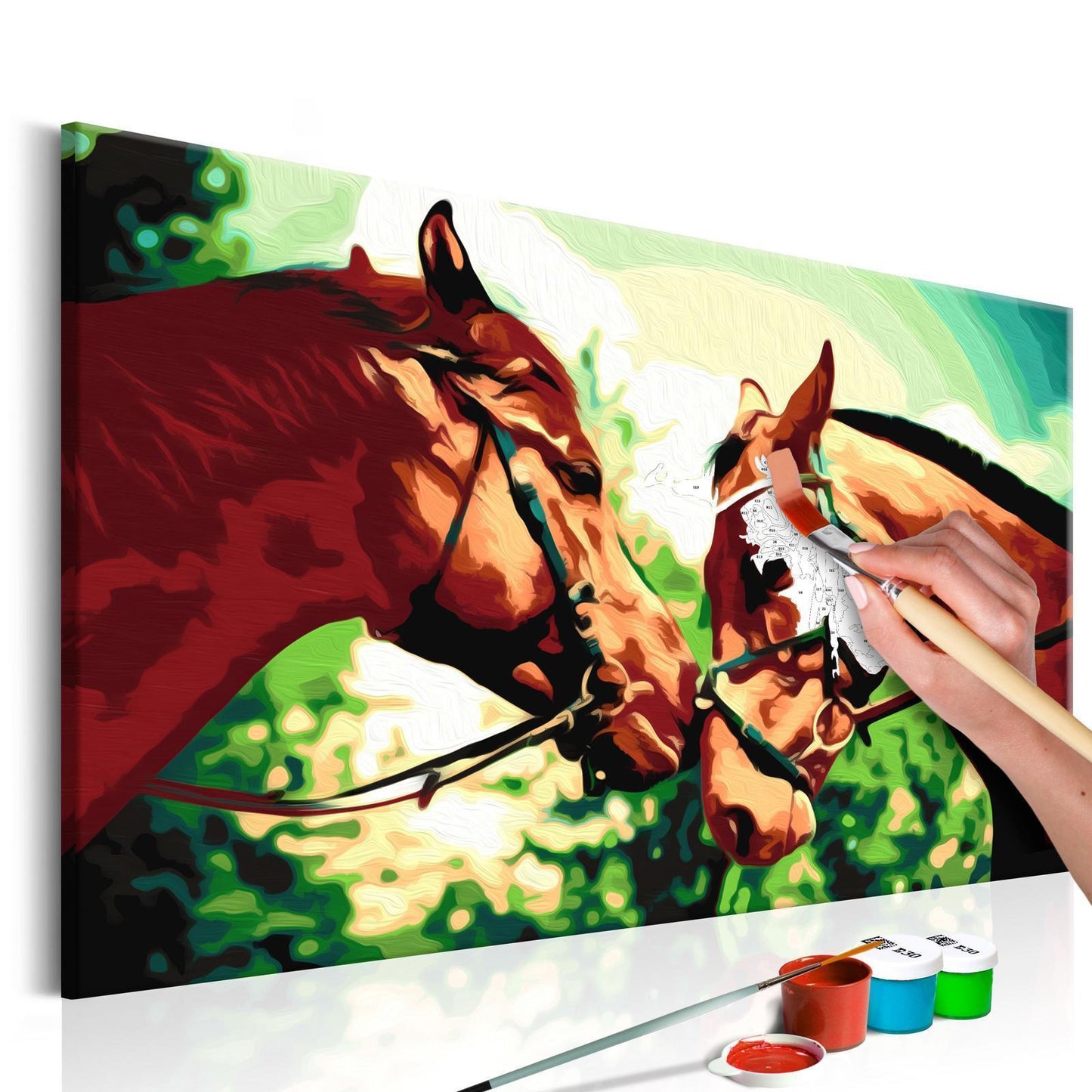 DIY painting on canvas - Two Horses 