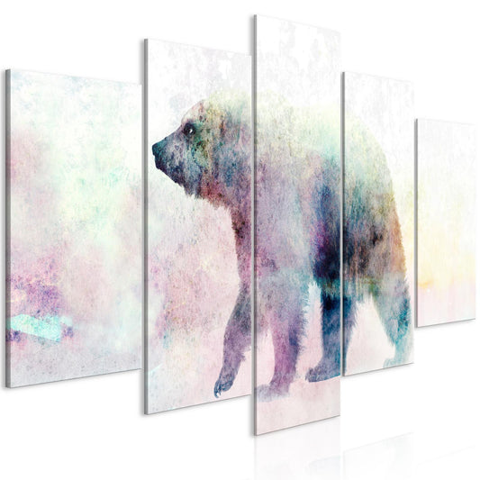 Schilderij - Lonely Bear (5 Parts) Wide