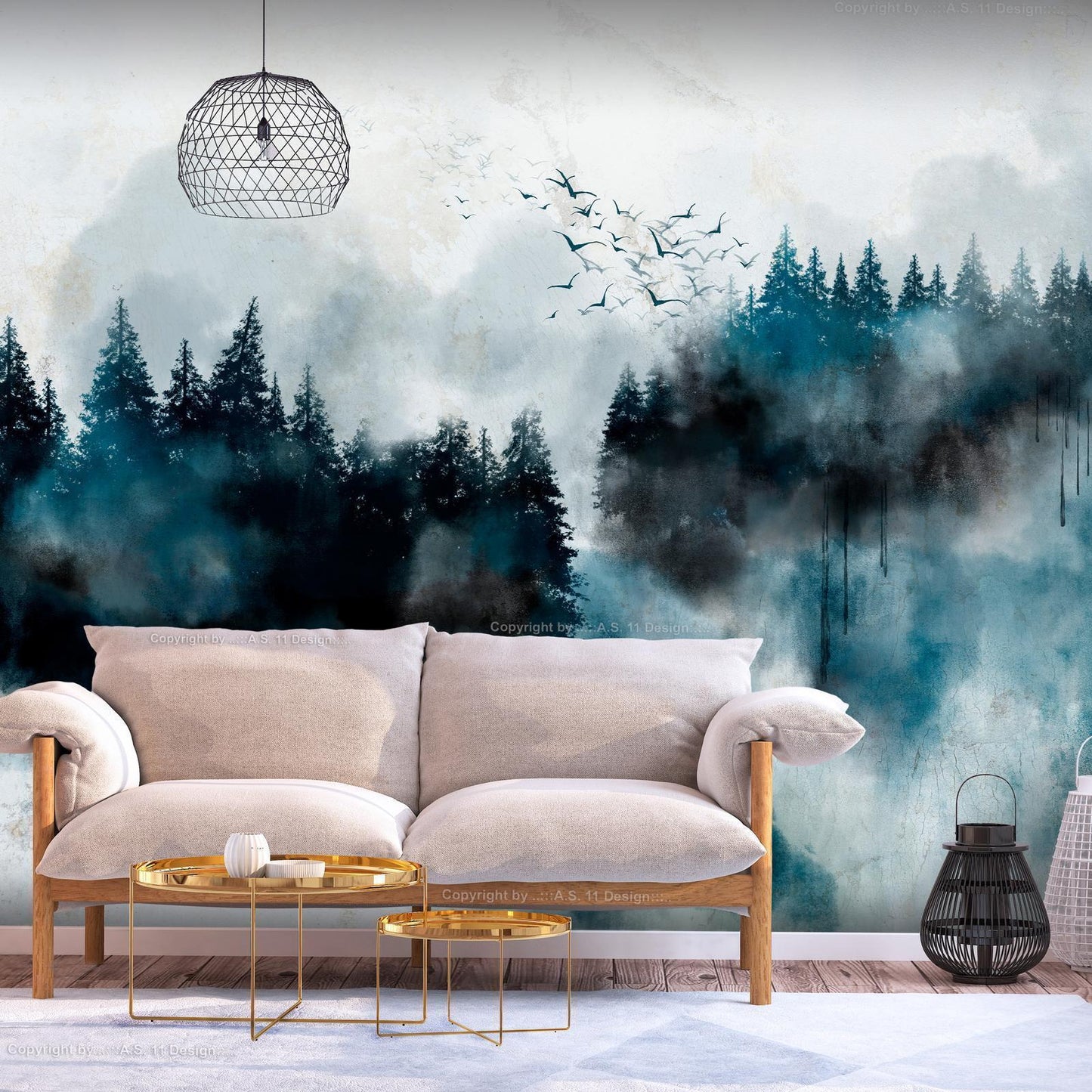 Self-adhesive photo wallpaper - Painted Mountains