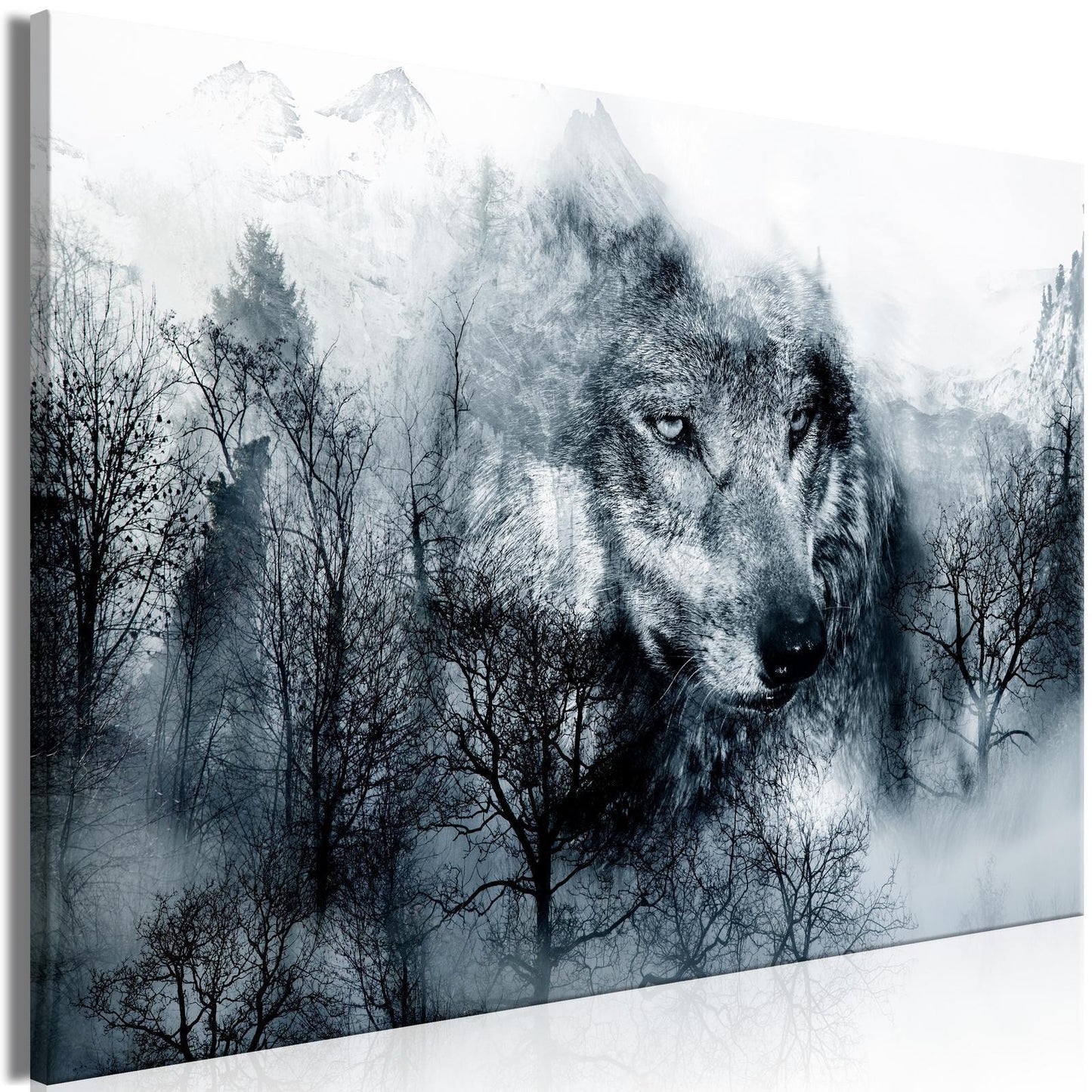 Painting - Mountain Predator (1 Part) Wide Black and White