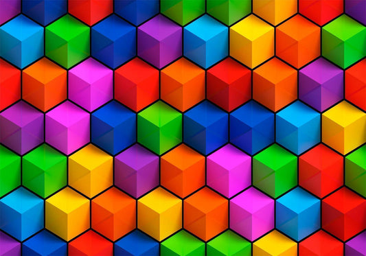 Fotobehang - Colorful Geometric Boxes