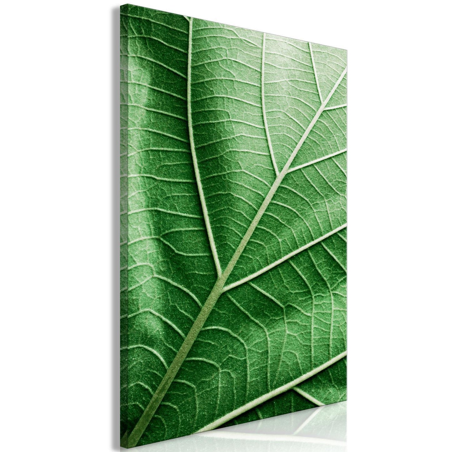 Schilderij - Malachite Leaf (1 Part) Vertical