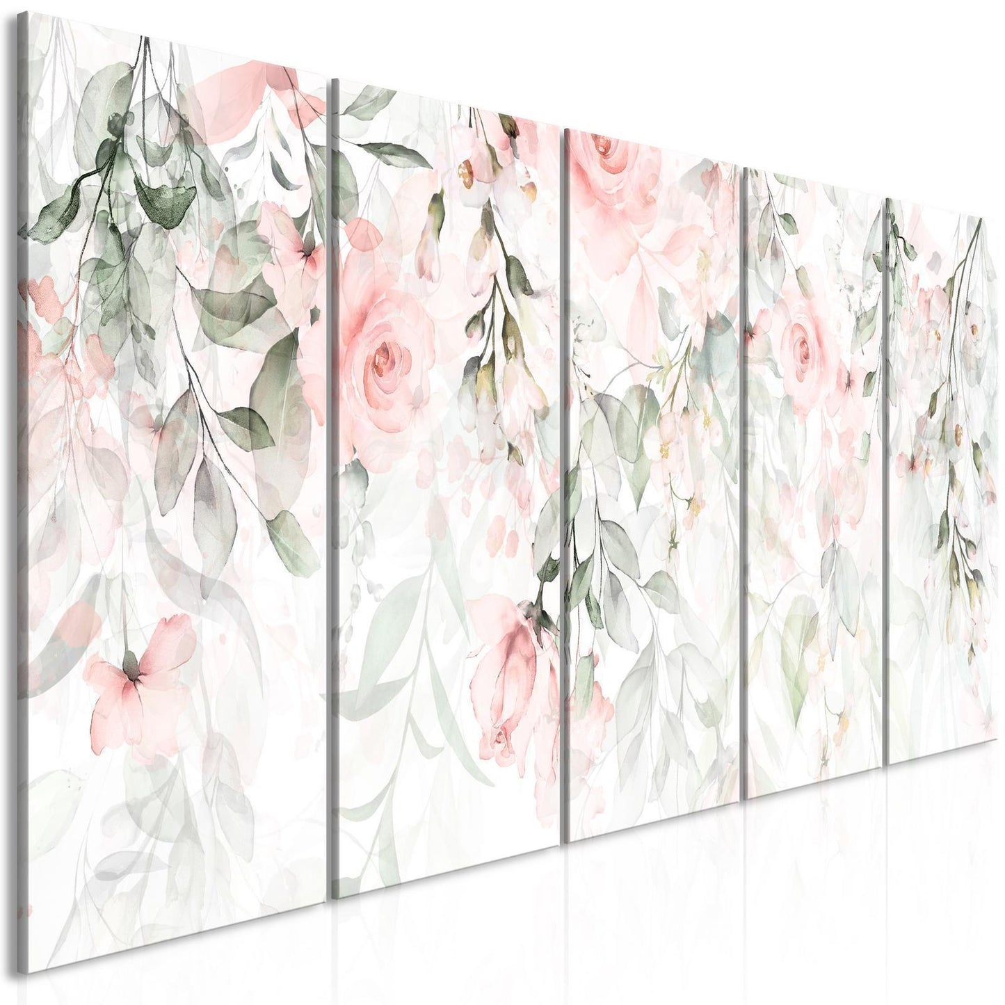 Gemälde - Wasserfall aus Rosen (5 Teile) Schmal - Erste Variante